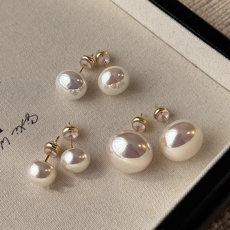 Brincos de Pérolas de Prata Esterlina 925 – Elegância Simples para Mulheres