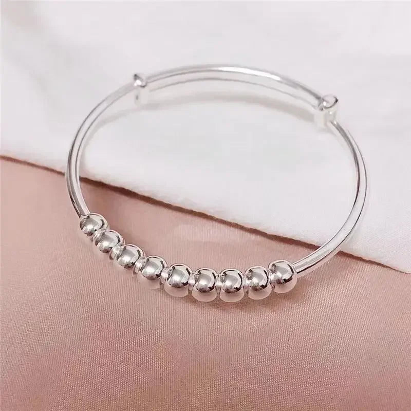 Pulseira de Prata Esterlina 925 com Contas da Sorte – Moda Coreana e Designer de Luxo para Mulheres