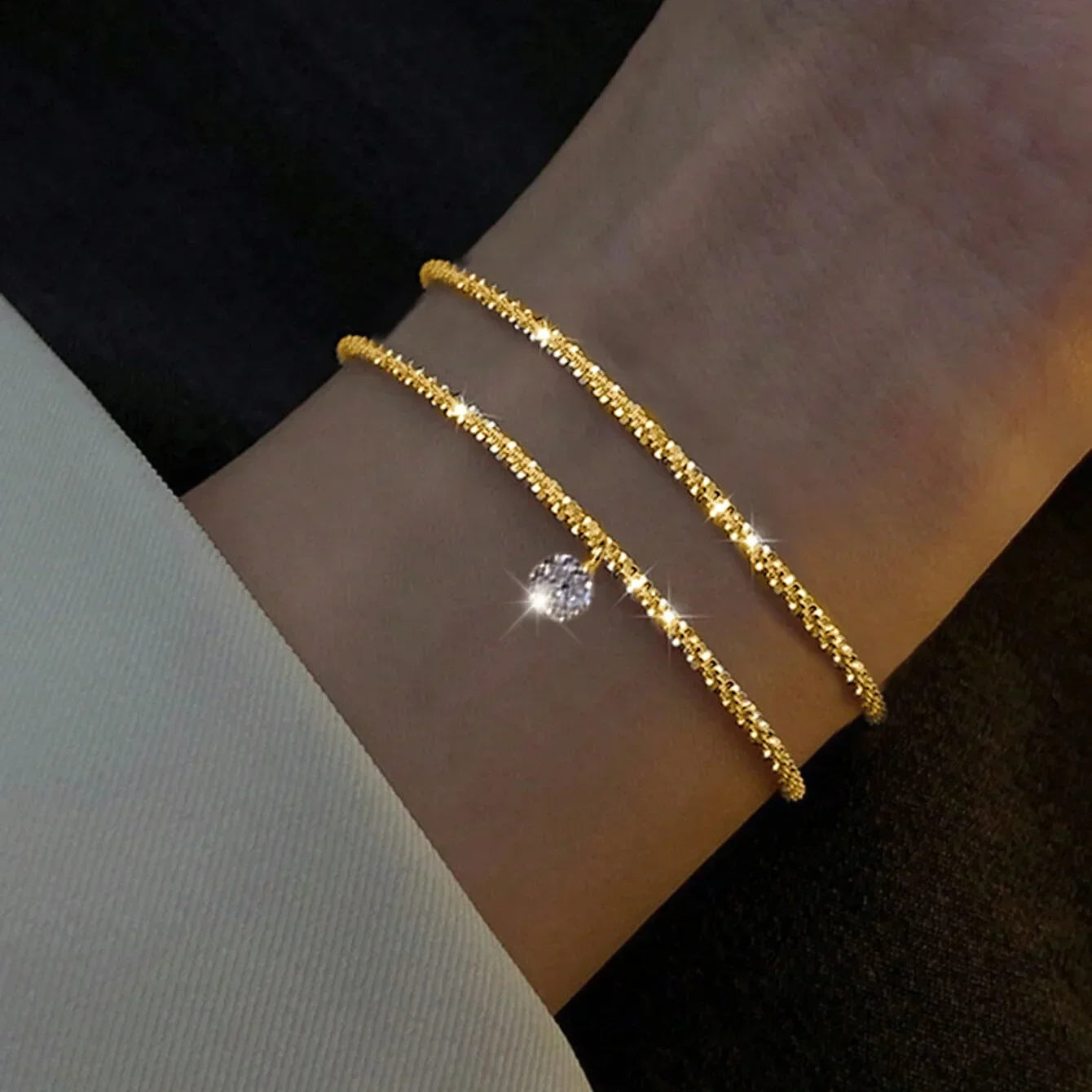 Pulseira Cintilante Ajustável para Mulheres – Prata, Joias Finas e Elegantes